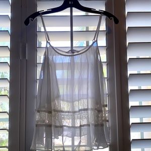 White see-through BCBG spaghetti strap top